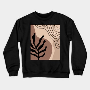 Minimal Modern  Abstract Shapes  Leaves Warm Tones  Design Crewneck Sweatshirt